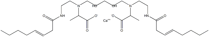 Bis[2-[N-(3-hydroxypropyl)-N-[2-(3-octenoylamino)ethyl]amino]propionic acid]calcium salt,,结构式