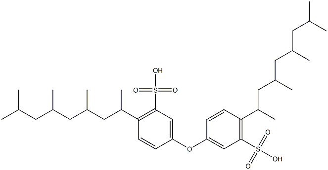 3,3'-オキシビス[6-(1,3,5,7-テトラメチルオクチル)ベンゼンスルホン酸] 化学構造式