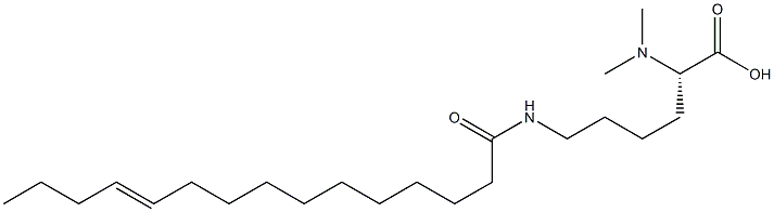 N6-(11-ペンタデセノイル)-N2,N2-ジメチルリシン 化学構造式