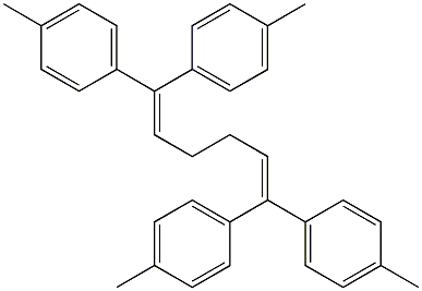 1,1,6,6-テトラキス(4-メチルフェニル)-1,5-ヘキサジエン 化学構造式