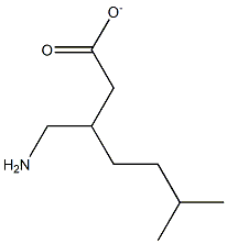 3-(Aminiomethyl)-6-methylheptanoic acid anion Struktur