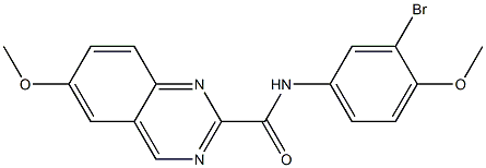 N-(4-メトキシ-3-ブロモフェニル)-6-メトキシキナゾリン-2-カルボアミド 化学構造式