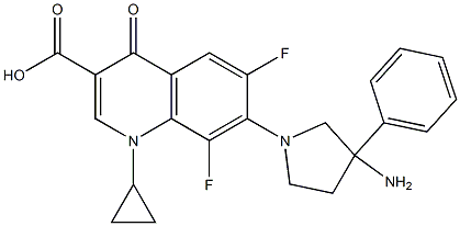 7-[3-[(Amino)]-3-phenylpyrrolizino]-1-cyclopropyl-6,8-difluoro-1,4-dihydro-4-oxo-3-quinolinecarboxylic acid Structure