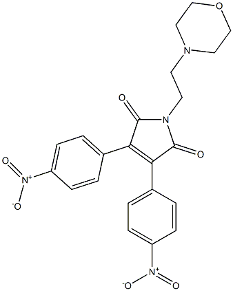1-(2-モルホリノエチル)-3,4-ビス(4-ニトロフェニル)-1H-ピロール-2,5-ジオン 化学構造式