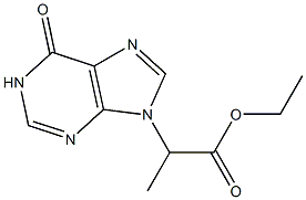 2-[(6-Oxo-1,9-dihydro-6H-purin)-9-yl]propionic acid ethyl ester Struktur
