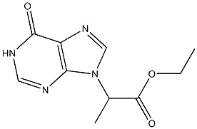 2-[(6-オキソ-1,9-ジヒドロ-6H-プリン)-9-イル]プロピオン酸エチル 化学構造式