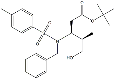 (3S,4R)-5-Hydroxy-4-methyl-3-(benzyltosylamino)pentanoic acid tert-butyl ester Structure