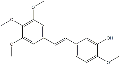 2-メトキシ-5-[(E)-2-(3,4,5-トリメトキシフェニル)エテニル]フェノール 化学構造式