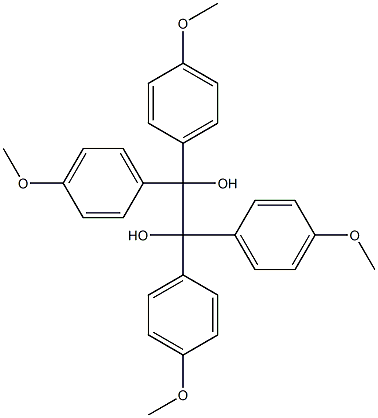 テトラキス(4-メトキシフェニル)-1,2-エタンジオール 化学構造式