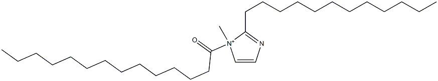 2-ドデシル-1-メチル-1-テトラデカノイル-1H-イミダゾール-1-イウム 化学構造式