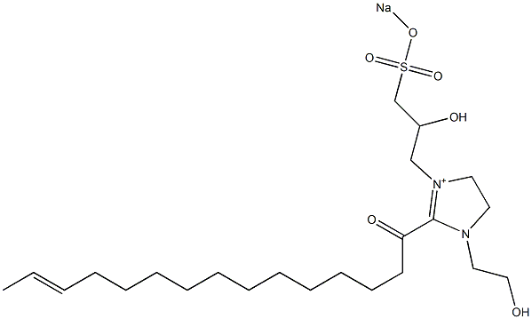 1-(2-ヒドロキシエチル)-3-[2-ヒドロキシ-3-(ソジオオキシスルホニル)プロピル]-2-(13-ペンタデセノイル)-2-イミダゾリン-3-イウム 化学構造式
