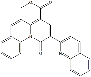 1-オキソ-2-(キノリン-2-イル)-1H-ベンゾ[c]キノリジン-4-カルボン酸メチル 化学構造式