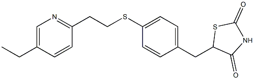 5-[4-[2-(5-Ethylpyridin-2-yl)ethylthio]benzyl]thiazolidine-2,4-dione Structure