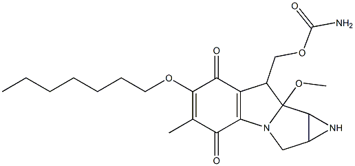 8-[[(Aminocarbonyl)oxy]methyl]-1,1a,2,8,8a,8b-hexahydro-6-heptyloxy-8a-methoxy-5-methylazirino[2',3':3,4]pyrrolo[1,2-a]indole-4,7-dione 结构式