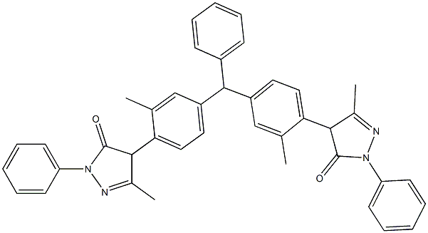 4,4'-[(Phenylmethylene)bis(2-methyl-4,1-phenylene)]bis(2,4-dihydro-5-methyl-2-phenyl-3H-pyrazol-3-one) 结构式