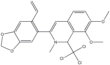 1,2-Dihydro-7,8-dimethoxy-3-(6-ethenyl-1,3-benzodioxol-5-yl)-2-methyl-1-(trichloromethyl)isoquinoline Structure