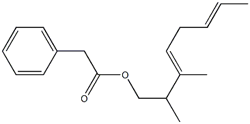 Phenylacetic acid 2,3-dimethyl-3,6-octadienyl ester Struktur