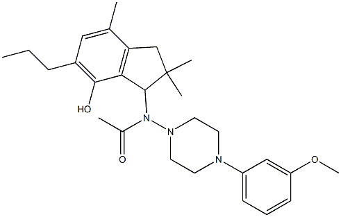 2,3-Dihydro-3-[[4-(3-methoxyphenyl)-1-piperazinyl]acetylamino]-2,2,7-trimethyl-5-propyl-1H-inden-4-ol|