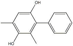 2-Phenyl-3,5-dimethylbenzene-1,4-diol Struktur
