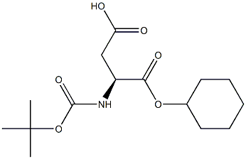 N-(tert-ブチルオキシカルボニル)-L-アスパラギン酸4-シクロヘキシル 化学構造式