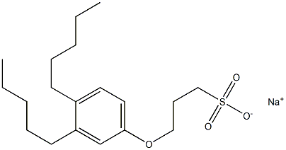3-(3,4-ジペンチルフェノキシ)プロパン-1-スルホン酸ナトリウム 化学構造式