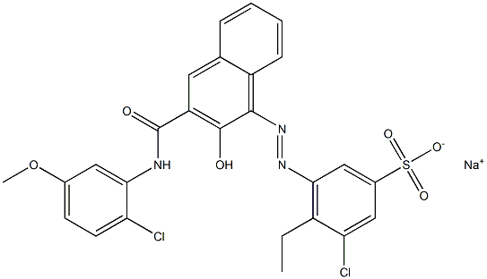 3-Chloro-4-ethyl-5-[[3-[[(2-chloro-5-methoxyphenyl)amino]carbonyl]-2-hydroxy-1-naphtyl]azo]benzenesulfonic acid sodium salt|