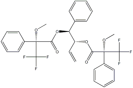 Bis[(2R)-2-methoxy-2-phenyl-3,3,3-trifluoropropanoic acid](3R,4S)-4-phenyl-1-butene-3,4-diyl ester Struktur