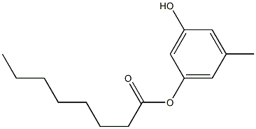 Octanoic acid 3-hydroxy-5-methylphenyl ester 结构式