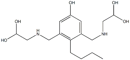 3,5-Bis[[(2,2-dihydroxyethyl)amino]methyl]-4-butylphenol,,结构式