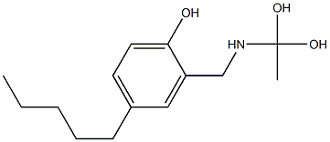 2-[(1,1-Dihydroxyethyl)aminomethyl]-4-pentylphenol Struktur