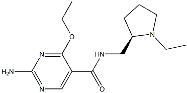 (+)-2-Amino-4-ethoxy-N-[[(2R)-1-ethyl-2-pyrrolidinyl]methyl]-5-pyrimidinecarboxamide Structure