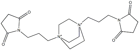 1,4-Bis[3-(2,5-dioxopyrrolidin-1-yl)propyl]-1,4-diazoniabicyclo[2.2.2]octane 结构式