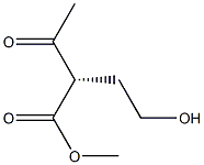 (S)-2-アセチル-4-ヒドロキシ酪酸メチル 化学構造式
