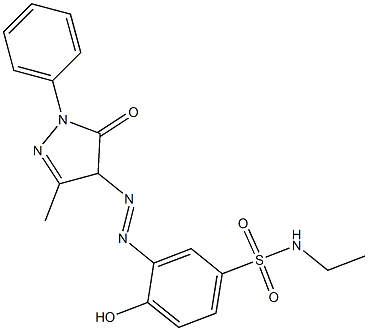 4-[2-Hydroxy-5-(ethylsulfamoyl)phenylazo]-3-methyl-1-phenyl-2-pyrazolin-5-one Structure