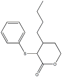 3-(Phenylthio)-4-butyltetrahydro-2H-pyran-2-one,,结构式