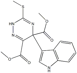 5-(1H-Indol-3-yl)-3-(methylthio)-5-(methoxycarbonyl)-6-(methoxycarbonyl)-2,5-dihydro-1,2,4-triazine Struktur