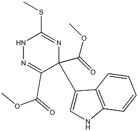 5-(1H-インドール-3-イル)-3-(メチルチオ)-5-(メトキシカルボニル)-6-(メトキシカルボニル)-2,5-ジヒドロ-1,2,4-トリアジン 化学構造式