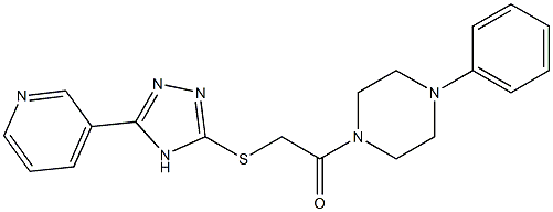 2-[[5-(3-Pyridyl)-4H-1,2,4-triazol-3-yl]thio]-1-(4-phenylpiperazino)ethanone|