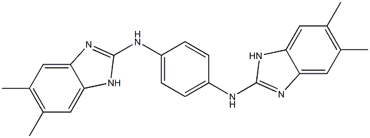 2,2'-[1,4-フェニレンビス(イミノ)]ビス(5,6-ジメチル-1H-ベンゾイミダゾール) 化学構造式