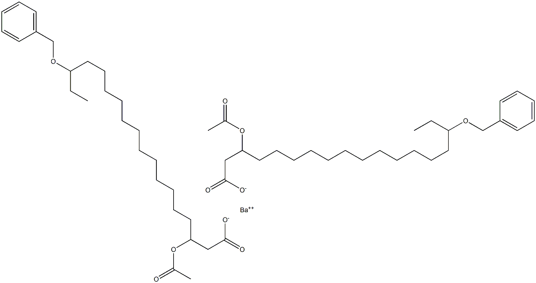 Bis(16-benzyloxy-3-acetyloxystearic acid)barium salt,,结构式