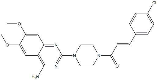 4-Amino-2-[4-[3-(4-chlorophenyl)propenoyl]-1-piperazinyl]-6,7-dimethoxyquinazoline,,结构式