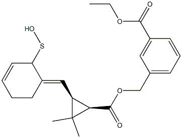 (1R,3S)-2,2-Dimethyl-3-[[(3E)-2,3,4,5-tetrahydro-2-oxothiophen]-3-ylidenemethyl]cyclopropane-1-carboxylic acid-3-(ethoxycarbonyl)benzyl ester Structure