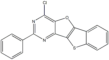 2-フェニル-4-クロロ[1]ベンゾチエノ[2',3':4,5]フロ[3,2-d]ピリミジン 化学構造式