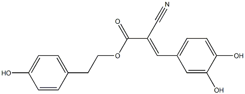 (E)-2-Cyano-3-(3,4-dihydroxyphenyl)acrylic acid 2-(4-hydroxyphenyl)ethyl ester Structure