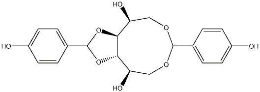 1-O,6-O:3-O,4-O-Bis(4-hydroxybenzylidene)-L-glucitol Structure