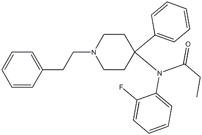 N-(2-Fluorophenyl)-N-[1-(2-phenylethyl)-4-phenylpiperidin-4-yl]propanamide 结构式