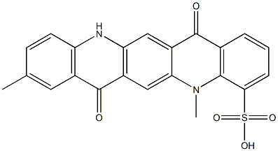 5,7,12,14-Tetrahydro-5,9-dimethyl-7,14-dioxoquino[2,3-b]acridine-4-sulfonic acid,,结构式