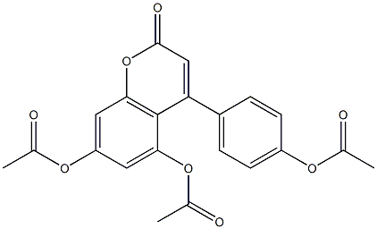 4-(4-Acetoxyphenyl)-5,7-diacetoxycoumarin,,结构式
