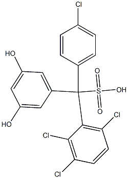 (4-Chlorophenyl)(2,3,6-trichlorophenyl)(3,5-dihydroxyphenyl)methanesulfonic acid,,结构式