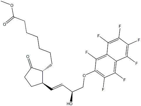 (13E,15S)-15-ヒドロキシ-9-オキソ-16-(ヘプタフルオロ-2-ナフチルオキシ)-17,18,19,20-テトラノルプロスタ-13-エン-1-酸メチル 化学構造式